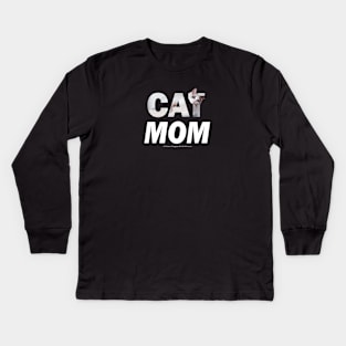 CAT MOM - siamese long hair cat oil painting word art Kids Long Sleeve T-Shirt